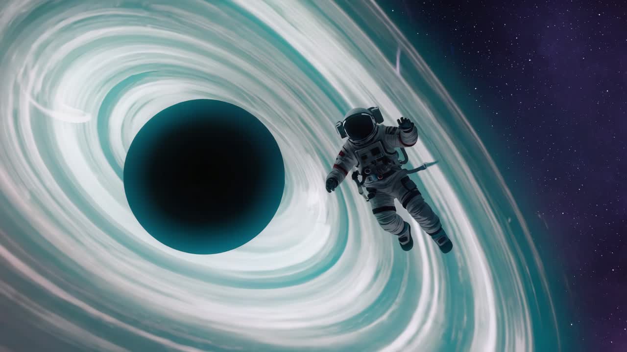 Astronaut in Space near a Black Hole