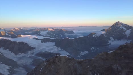 aerial view of climbers ascending the lion ridge approach to the matterhorn