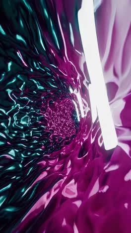 abstract cyber tunnel with vibrant magenta and teal neon glow