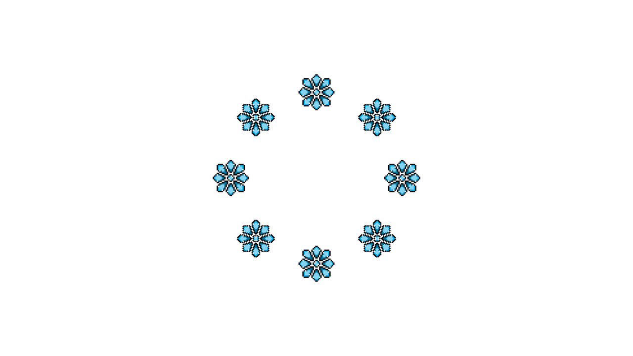 Pixel Art Flower 01 Spinning Circle Animated Overlay Transparent 30fps (3)