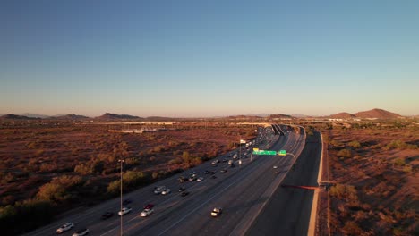 arizona state highway 101 in phoenix-scottsdale, 4k aerial shot.
