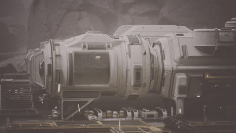 nave espacial futurista en un planeta alienígena