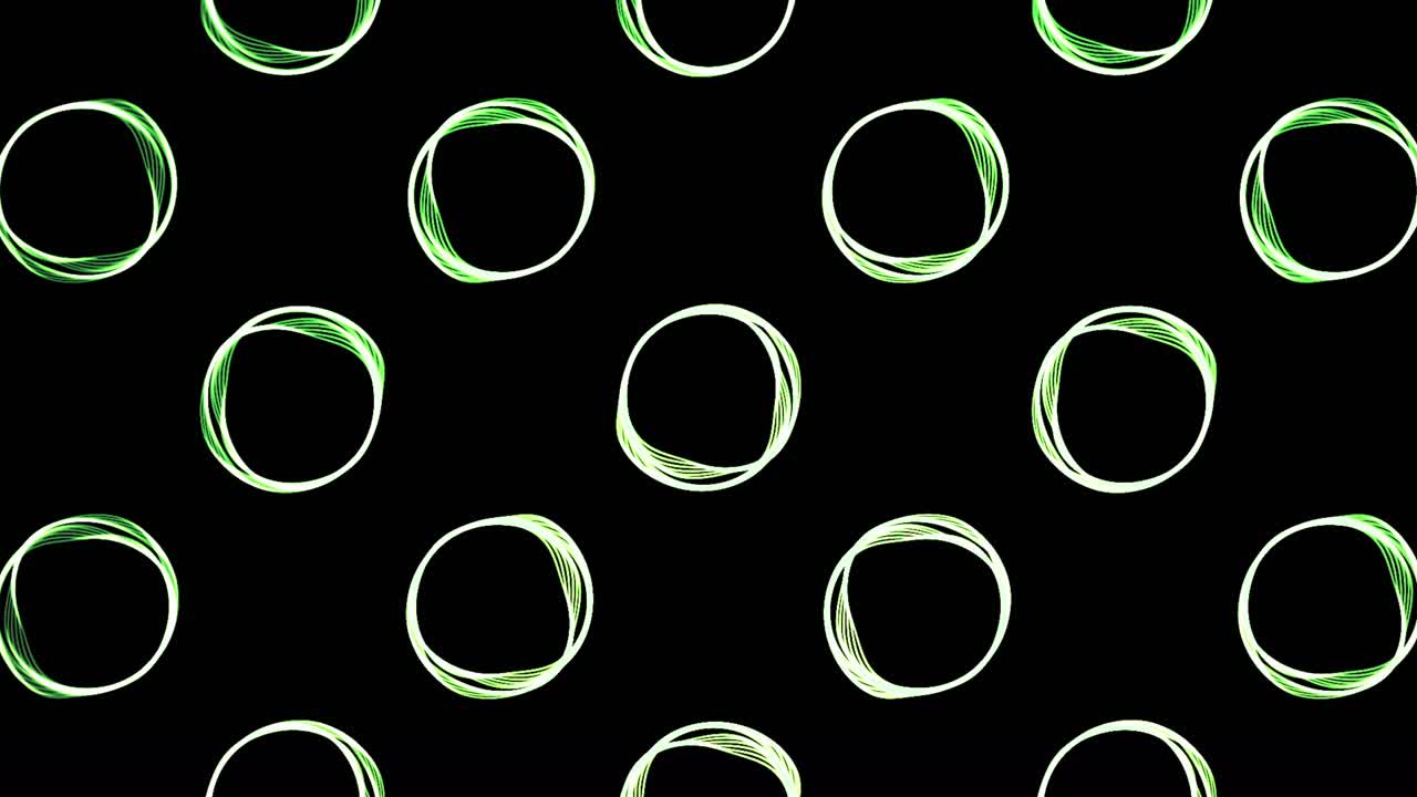 círculos verdes sobre un fondo negro