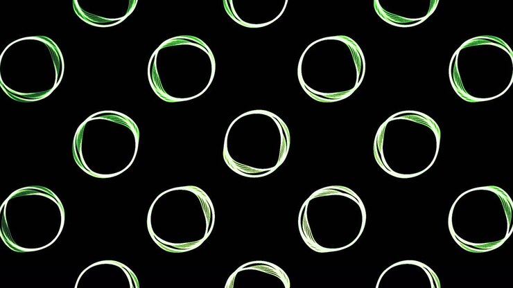 Green Circles on a Black Background