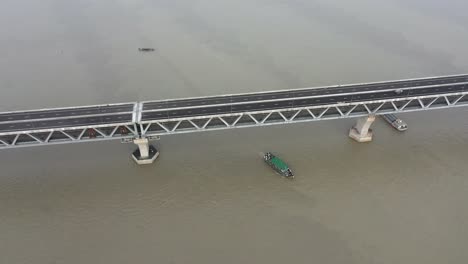 aerial photography drone shot of padma multipurpose bridge.