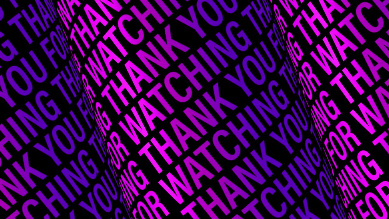 gracias por ver la tipografía de animación de bucle sin costuras de fondo. publicidad púrpura violeta cartel animado. cilindro de texto 4k 3d bucle cinético.