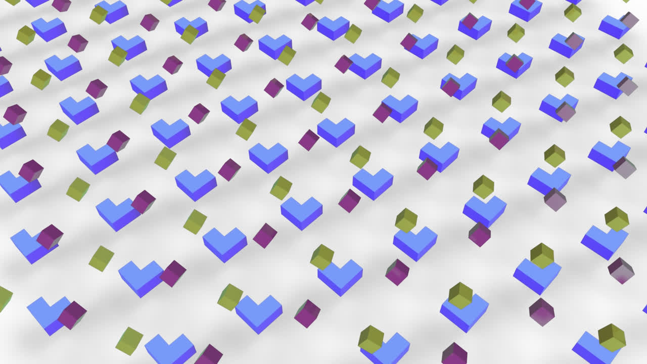 animación de formas geométricas coloridas sobre un fondo blanco