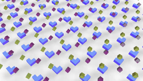 animación de formas geométricas coloridas sobre un fondo blanco