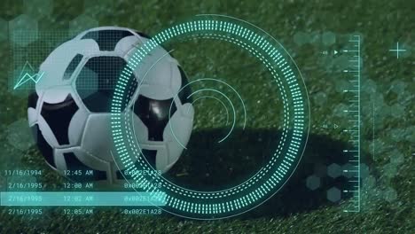 animation of scope scanning and data processing over football