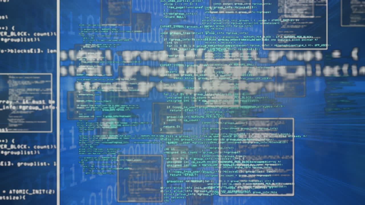 Animation of a black and green gas shape floating data processing in white frames