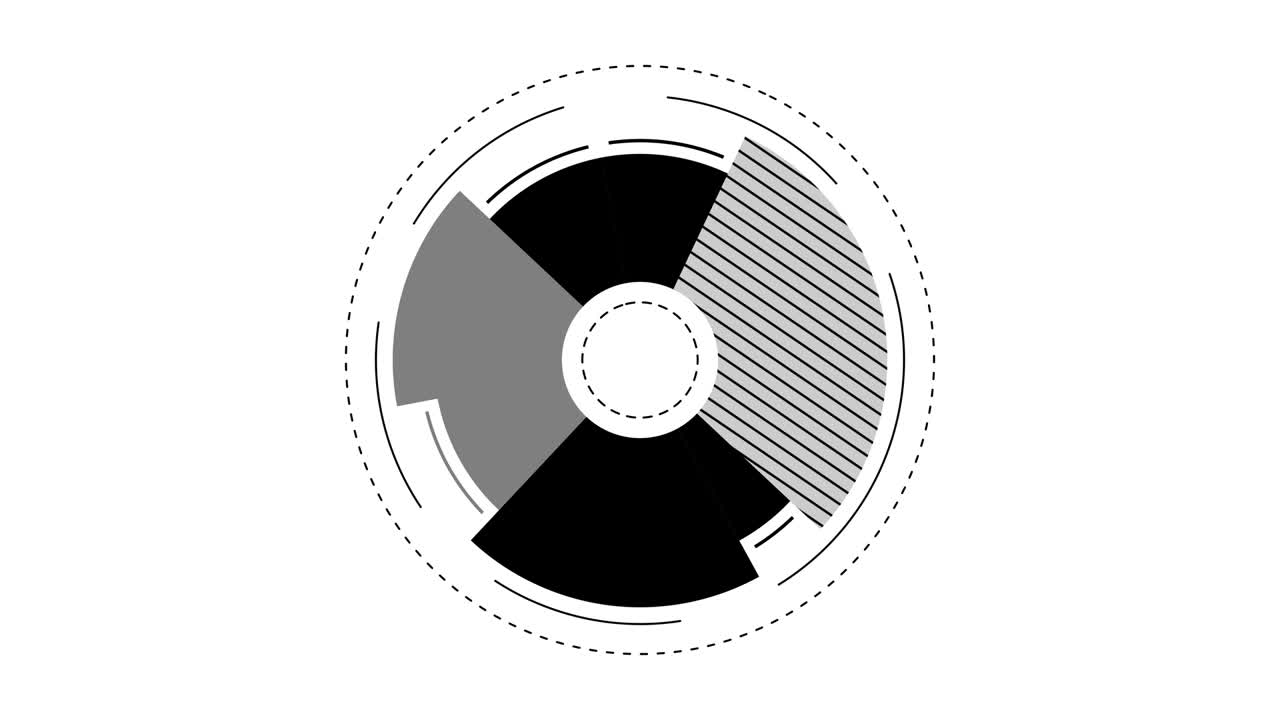 diagrama de pastel decorativo animado en el canal alfa.