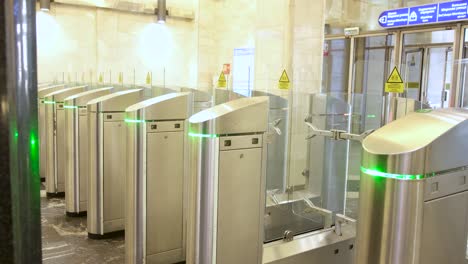 subway station turnstiles