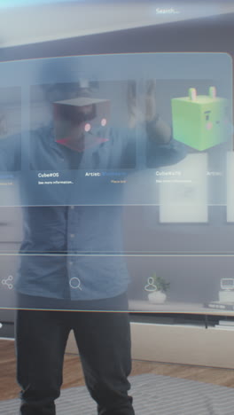 person interacting with a virtual reality display