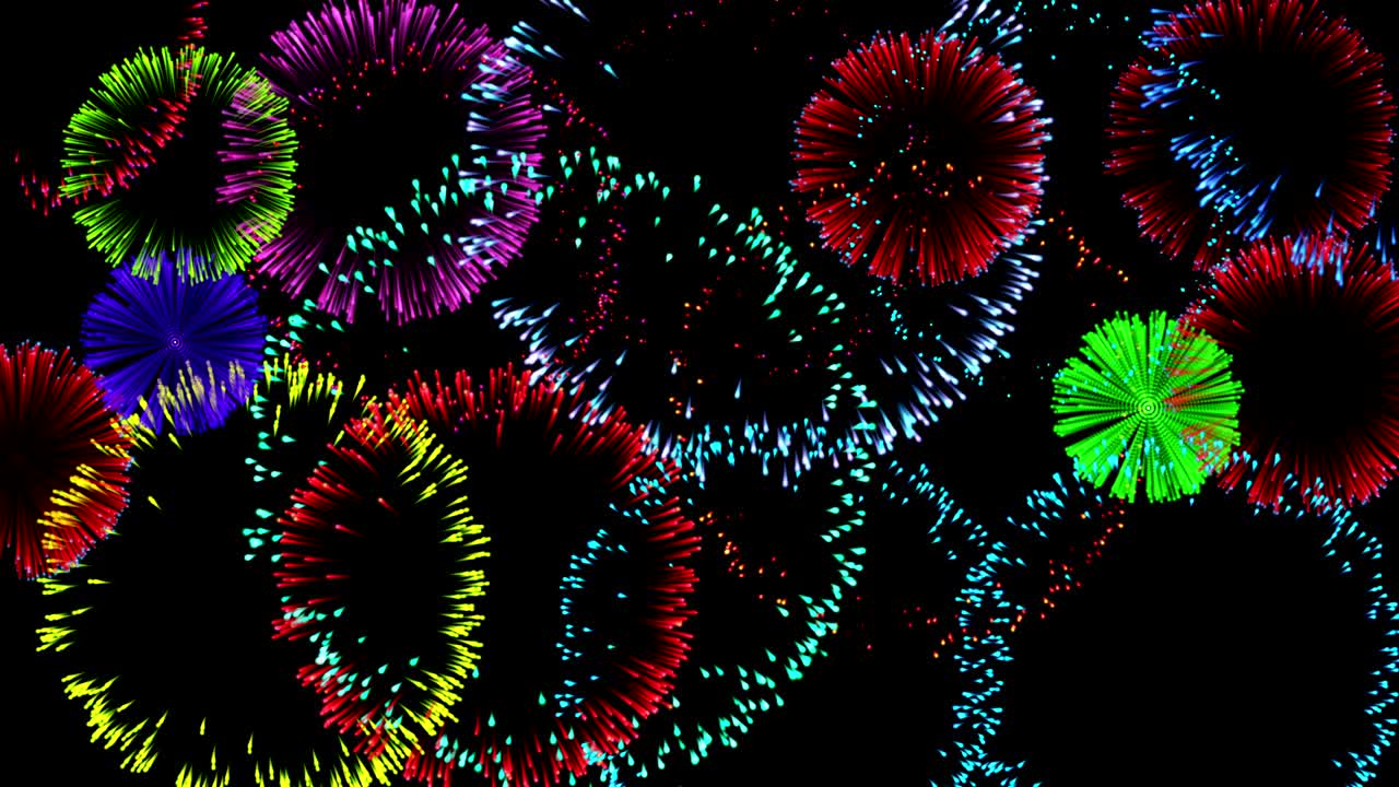 아름다운 불꽃놀이 컴퓨터 생성 완벽한 루프 크리스마스 애니메이션