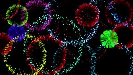 hermosos fuegos artificiales. el ordenador generó una animación navideña de bucle sin costuras.