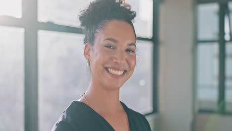 Window,-face-and-business-black-woman-for-career