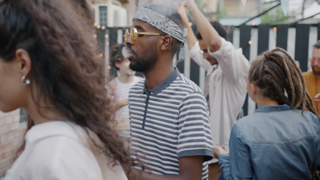 Friends enjoying a party outdoors