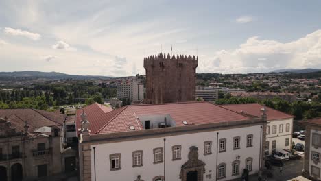 Homage-Tower-of-Chaves-castle,-Portugal