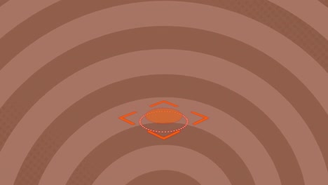 animation of geometrical orange shape over striped background