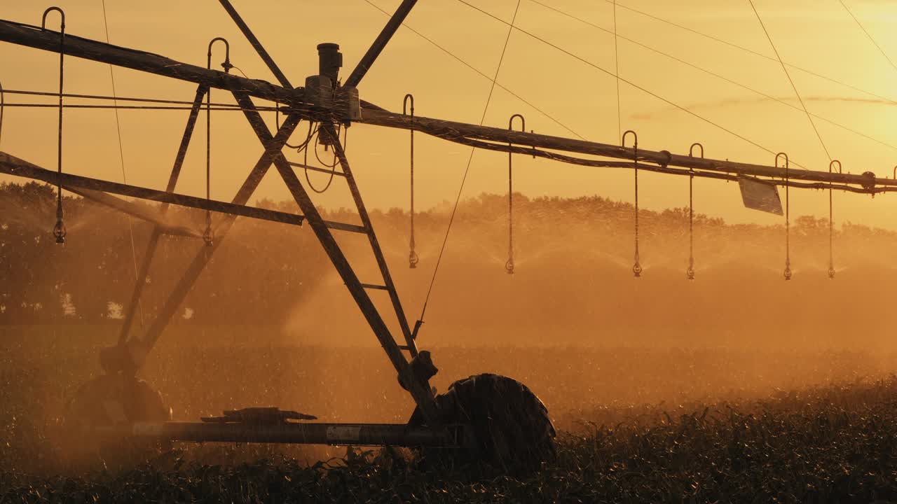 Cornfield irrigation using the center pivot sprinkler system