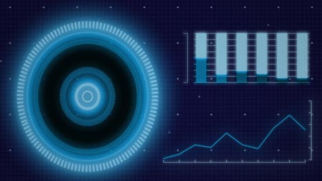 animation of data processing and scope scanning