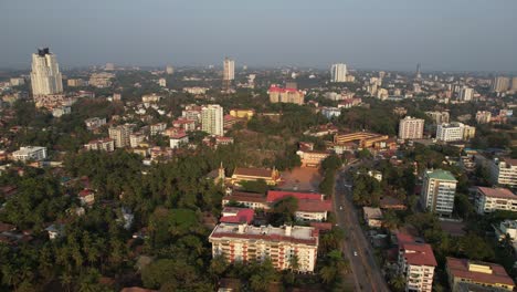 mangalore city aerial footage of lady hill area and urwa church centenary hall