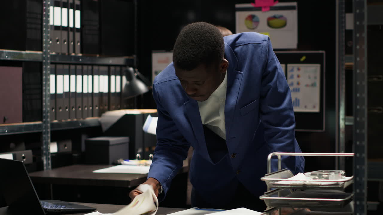 Man working with documents in office