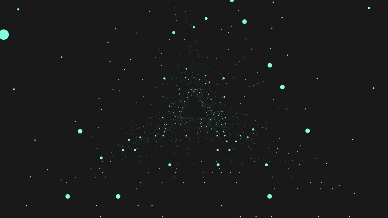 triángulo de vértigo con puntos y líneas verdes