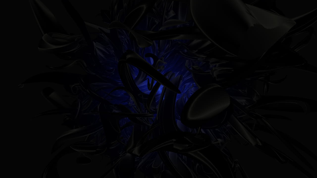 Futuristic blue animal organism in underwater space