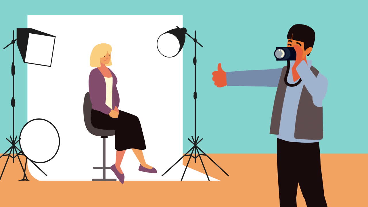 fotógrafo fotografiando a una mujer rubia