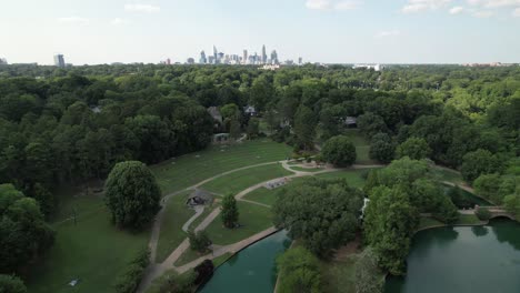 Aerial-Pullout-Freedom-Park-In-Charlotte-NC,-Charlotte-North-Carolina