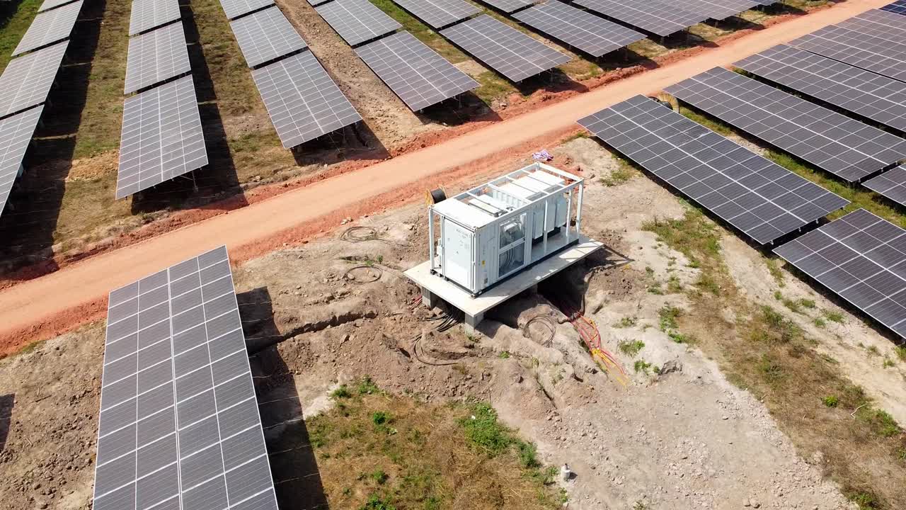 Modern containerized solar farm inverter station for power utility grid ...