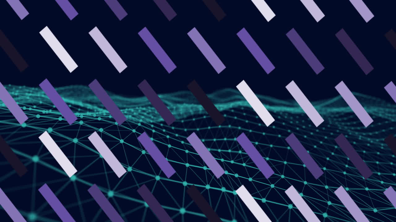 Animation of moving shapes on black background