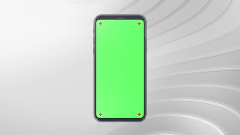 teléfono móvil pantalla verde encendiendo fondo de tecnología de ciencia ficción