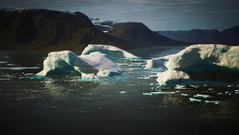 ice icebergs in greenland at summer