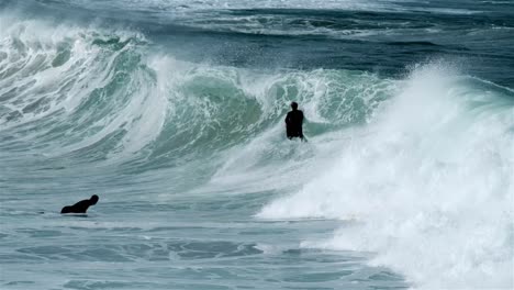 body boarder rides a large wave