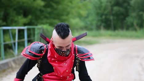 the guy in the samurai costume