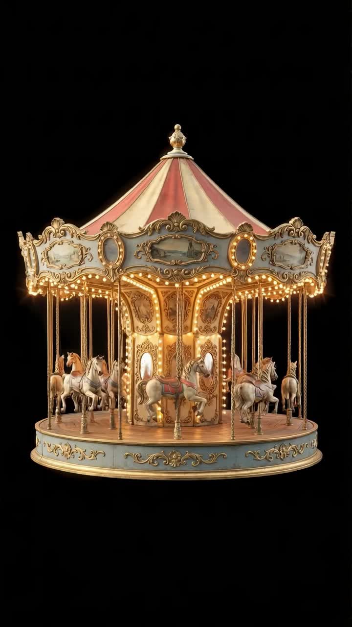 Charming vintage carousel fills air with heartfelt memories and warmth