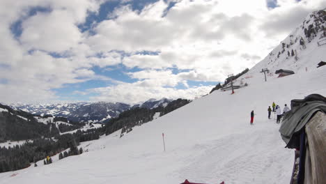 mountain time lapse on ski resort in austria