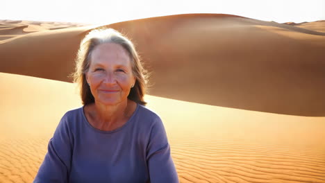 senior woman in the desert