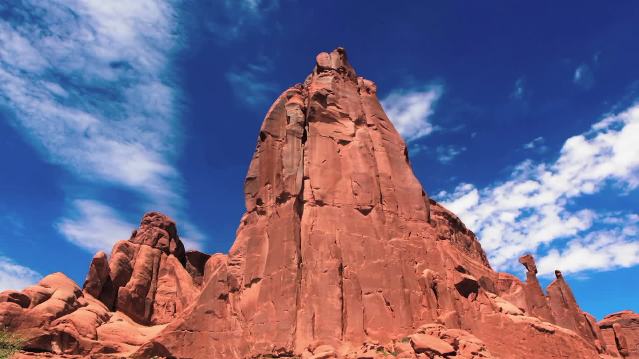 사막 저속 촬영의 붉은 사암 기념물 1