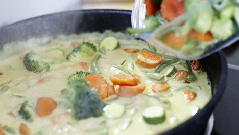 closeup of healthy vegetable foods cooking