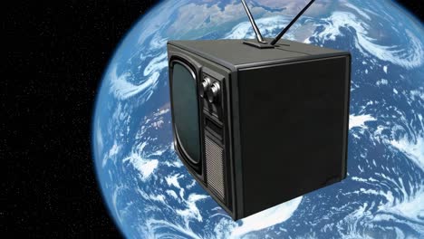 vintage tv in space