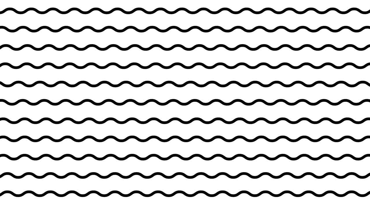patrón de línea ondulada sin costuras negra animación video 4k
