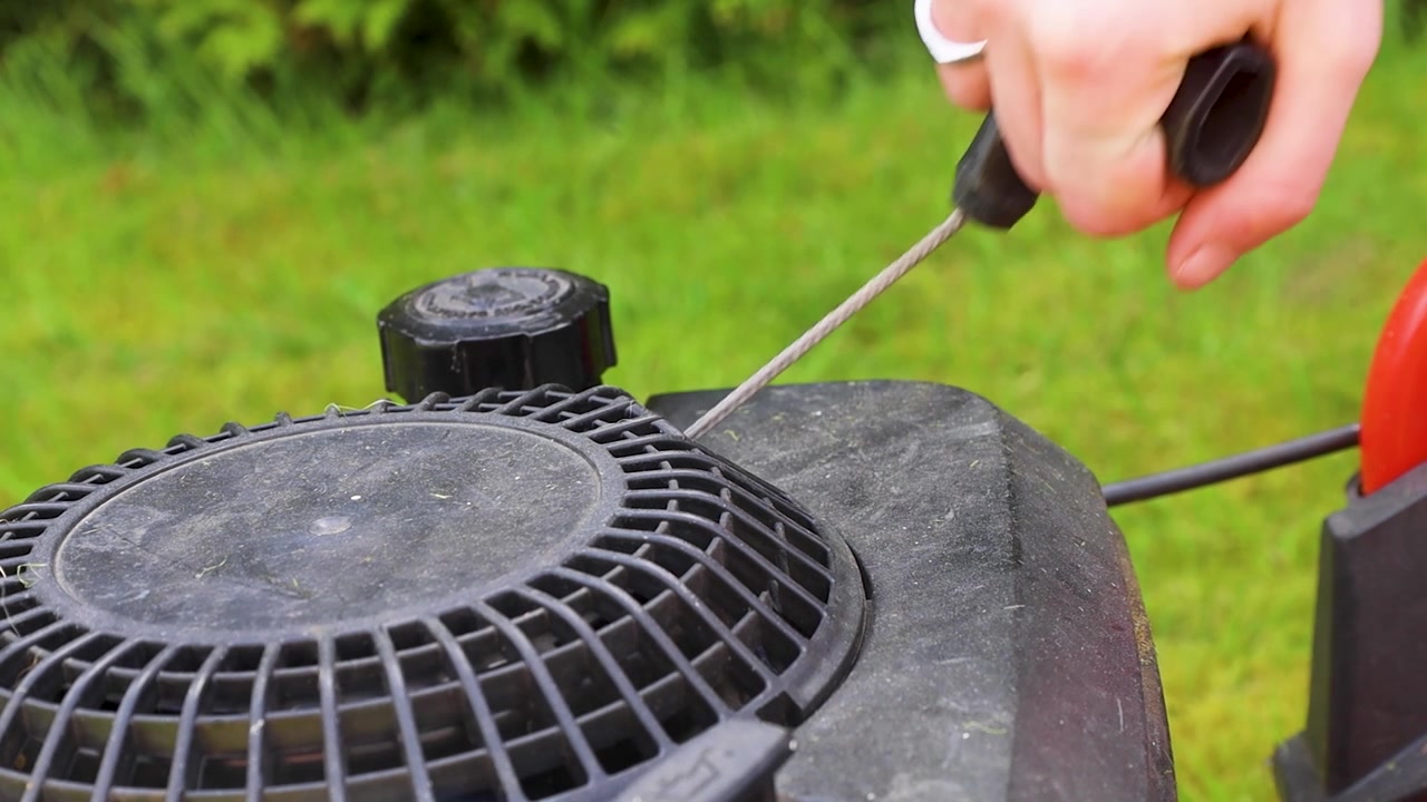 Video turning on a push mower.