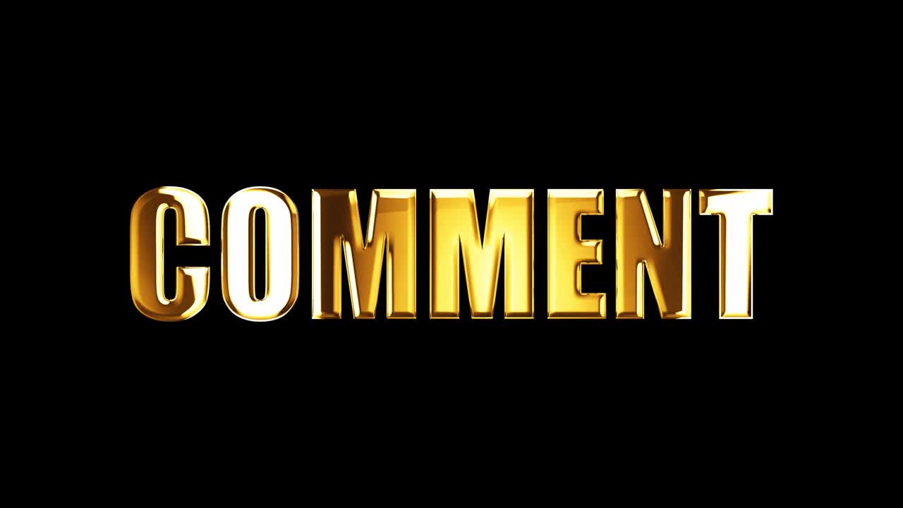 Set of golden text Like Comment Share Subscribe Thank you for watching with light effect animation. 4K 3D rendering isolated transparent with alpha channel Quicktime prores 444. Loop in each element.