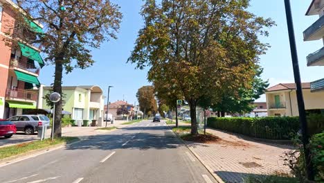 a quiet street in alba, piedmont, italy