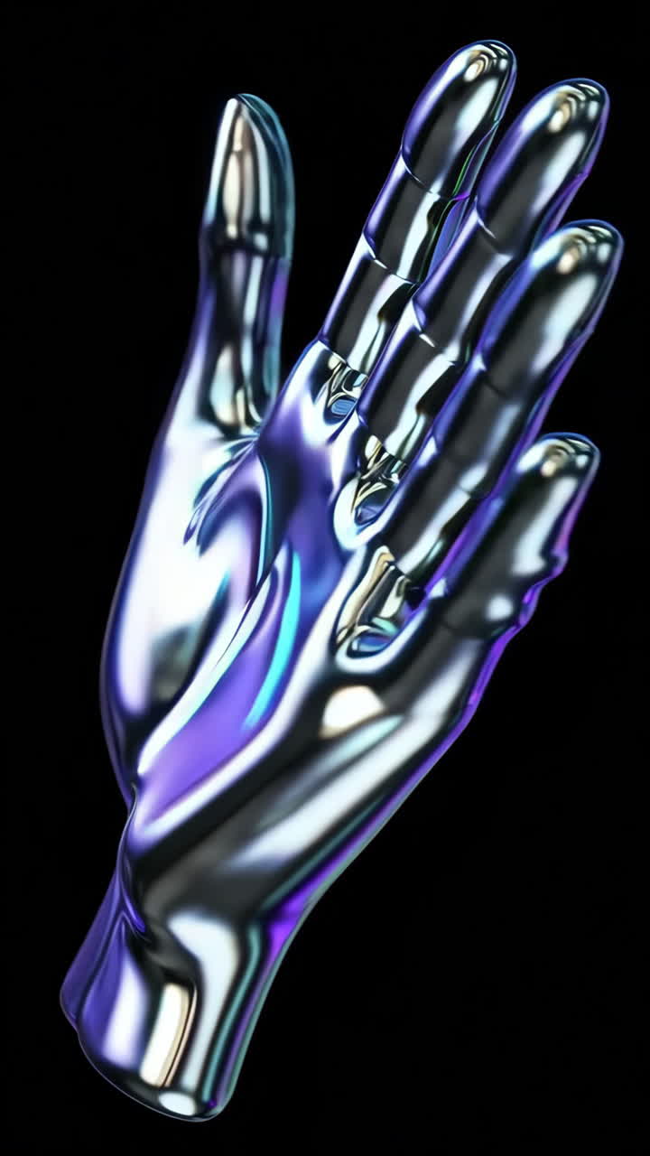 Futuristic Metallic Hand Abstract Art