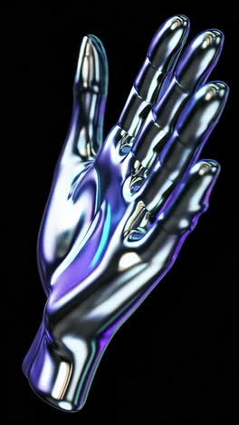 futuristic metallic hand abstract art