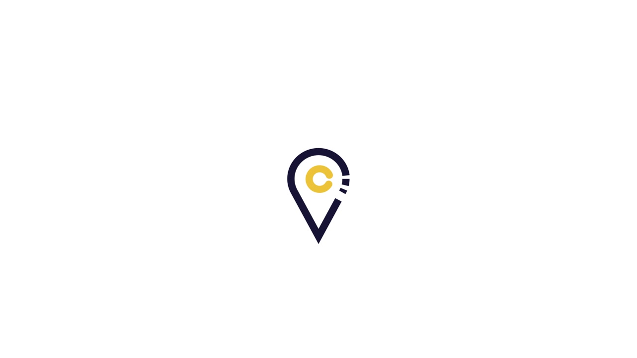 Animated Location Pin Icon with Rotating Center